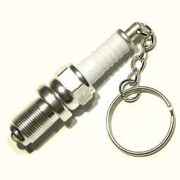 Universal White LED Flashlight Lamp Spark Plug Style Keychain Keyring