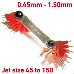 Fuel Air Jet Gauge Tool measure hole size 0.45-1.50mm WEBER SOLEX DELLORTO EMPI
