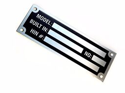 Anodized Aluminium custom manufacturer etched HIN name hull ID plate for boat