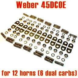 Installation kit pads tabs lock Weber 45 DCOE for 12x velocity stack air horn