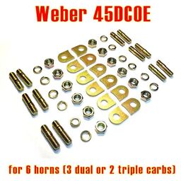 Installation kit pads tabs lock Weber 45 DCOE for 6x velocity stack air horn